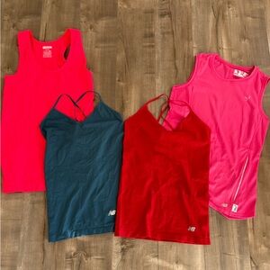 Lot of 4 New Balance Tank Tops Women's Medium Susan G Komen Pink Camisoles